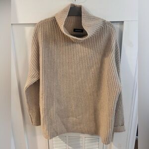NAADAM Wool Cashmere oversized Cream Knit Turtleneck Sweater